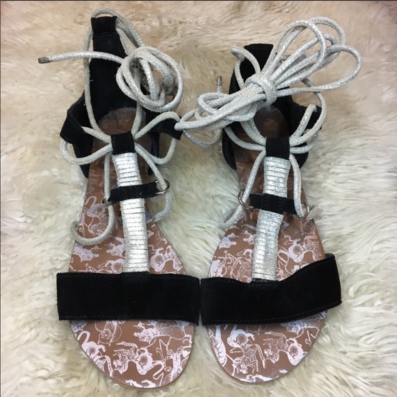 FREE PEOPLE Fiji Metallic Leather Sandals - Picture 7 of 8